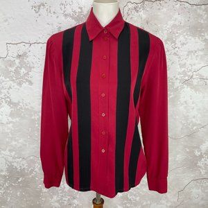 Vintage Mondi 80s Silk Striped Blouse 36